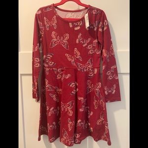 **Girls - burgundy dress with butterflies!**